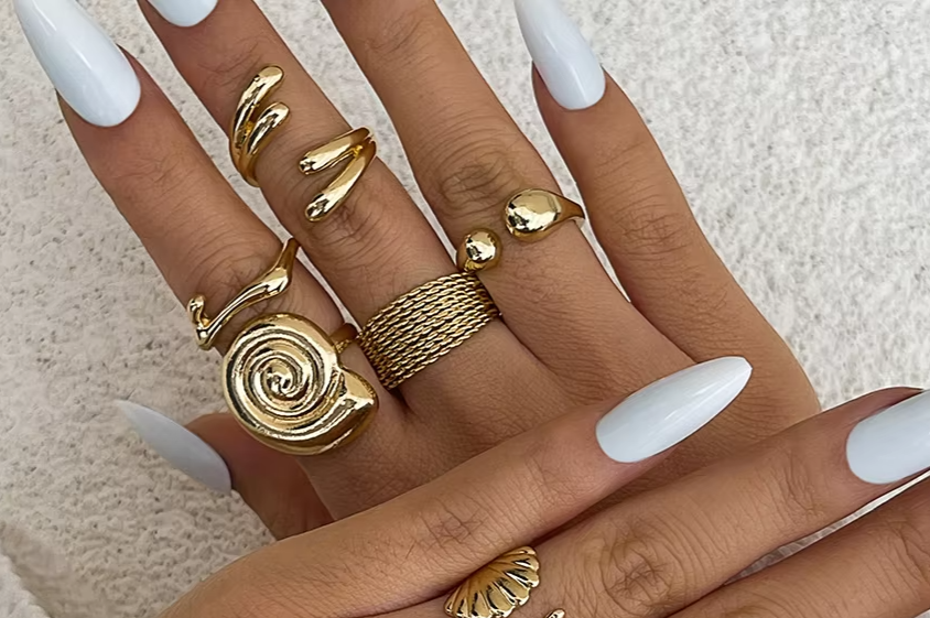 Dark Aura™ Geometric Ring Set