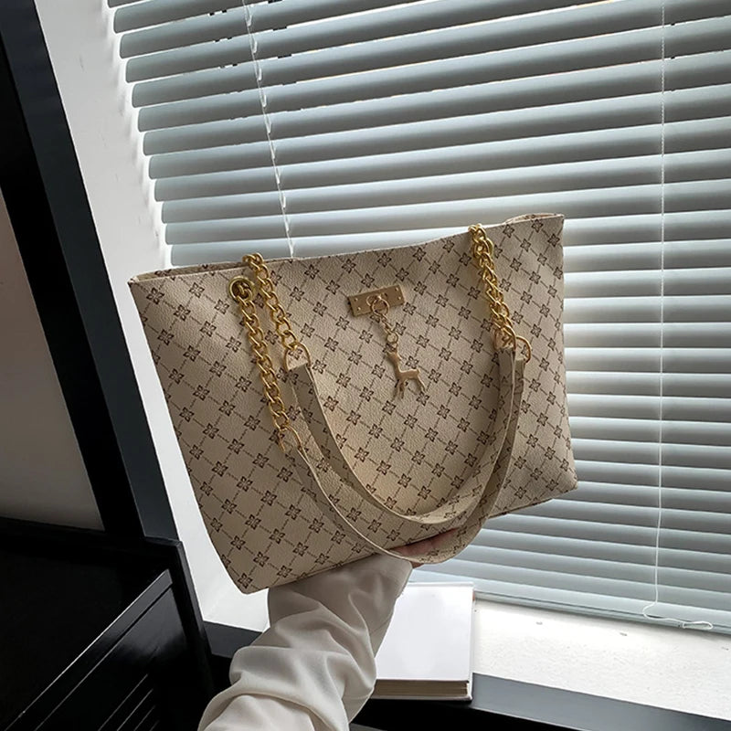 soft-leather casual tote bag