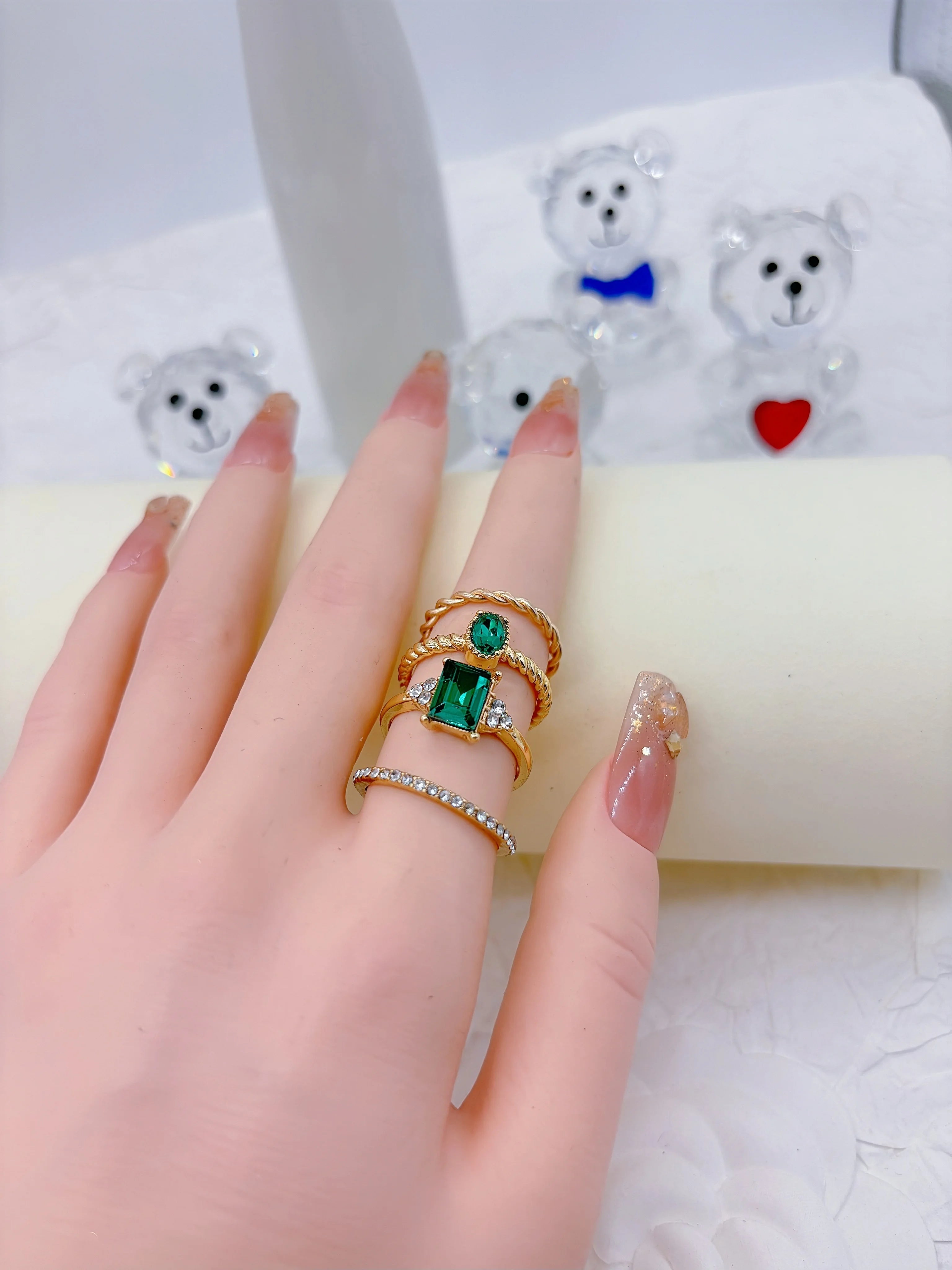 Retro Gem Snake Rings