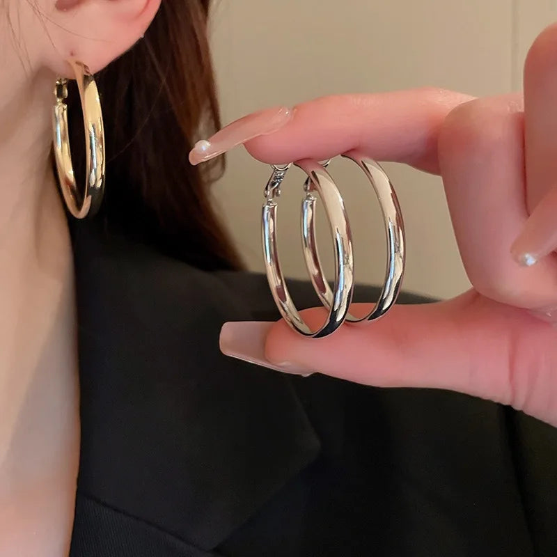 Bold Halo – Large Flat Hoop Earrings