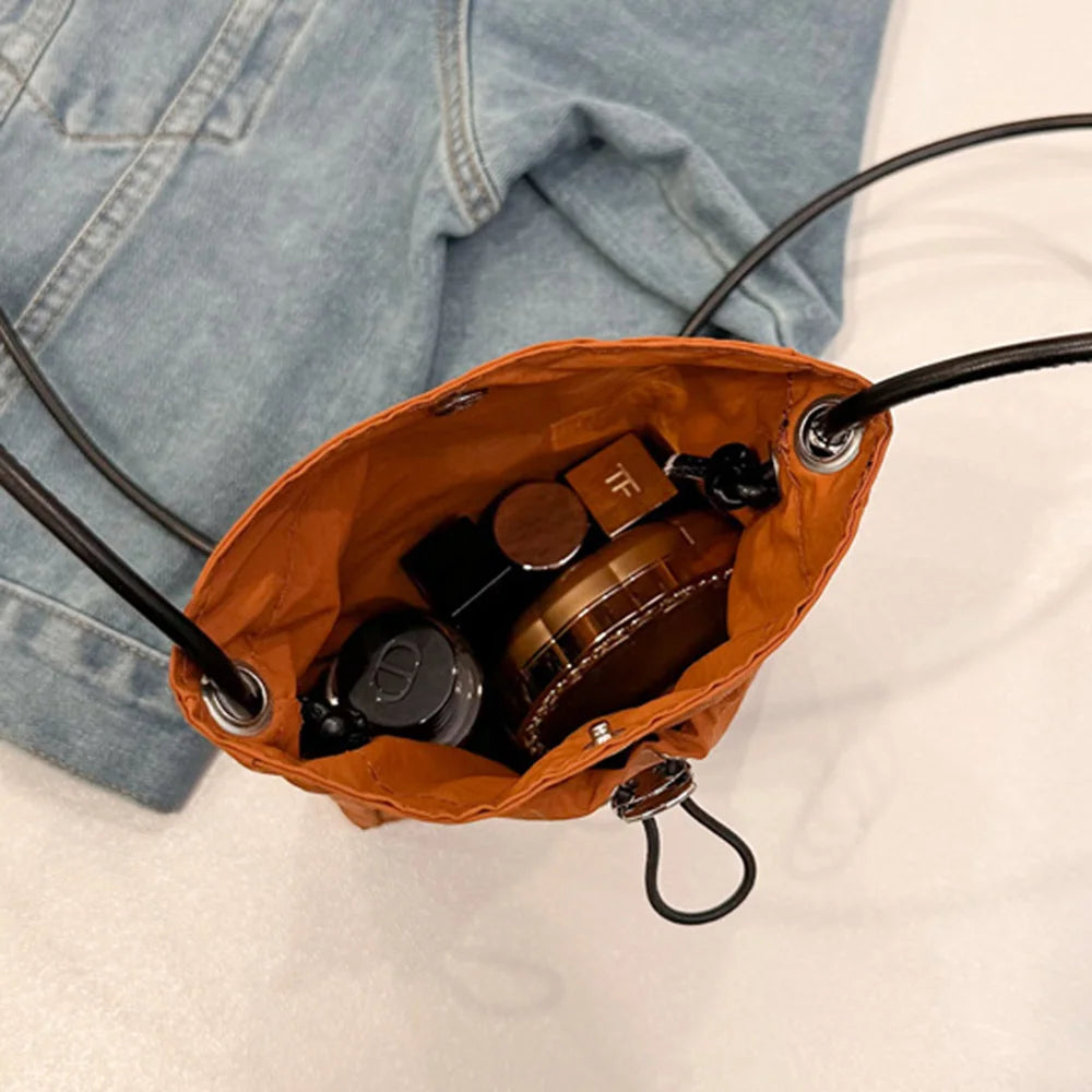 Unisex Nylon Bucket Crossbody Bag