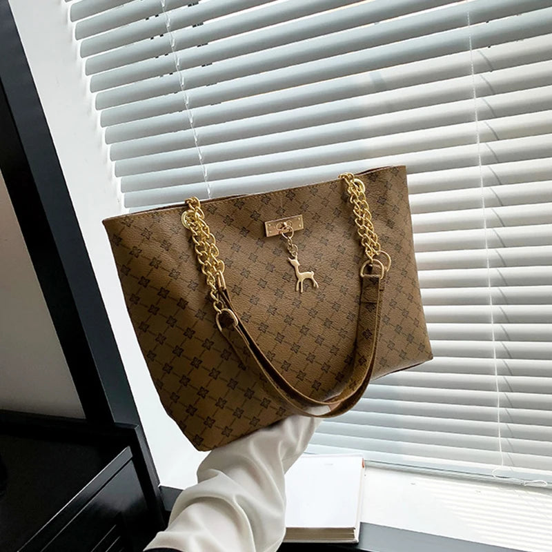 soft-leather casual tote bag