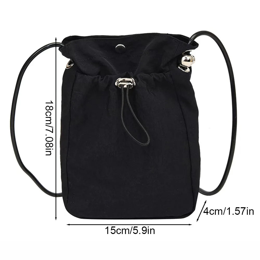 Unisex Nylon Bucket Crossbody Bag