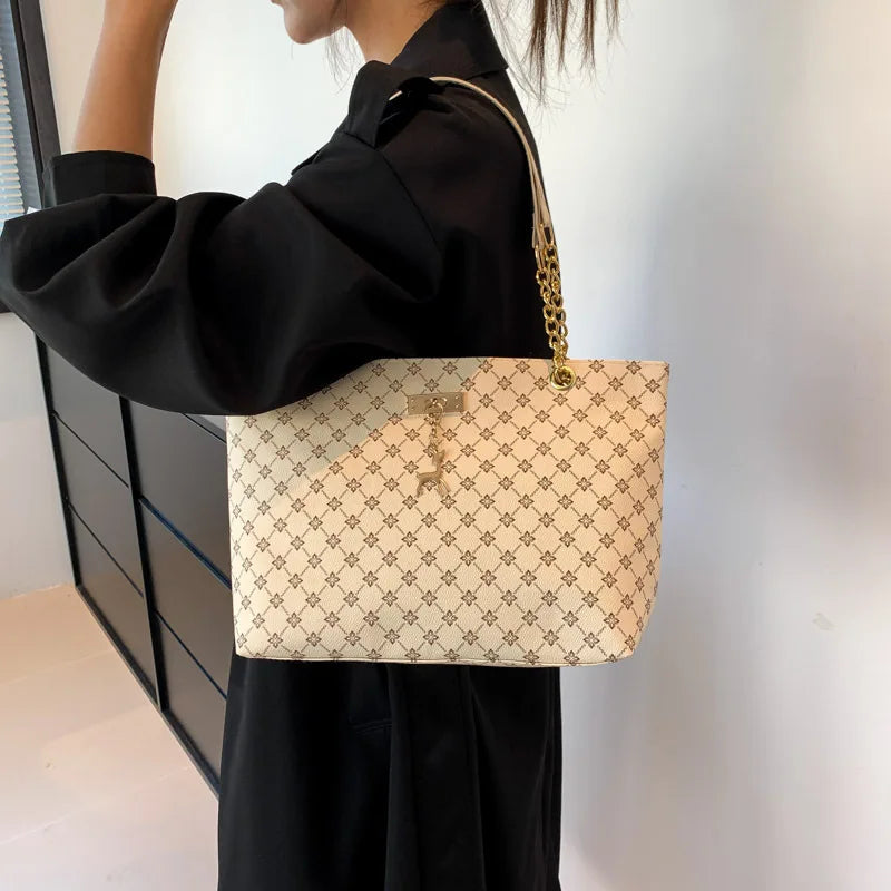 soft-leather casual tote bag