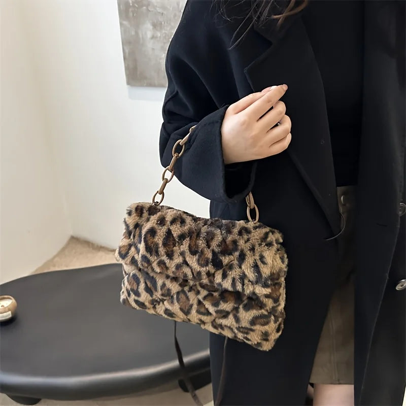 Luna Leopard Plush Bag