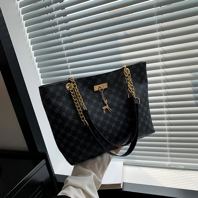 soft-leather casual tote bag