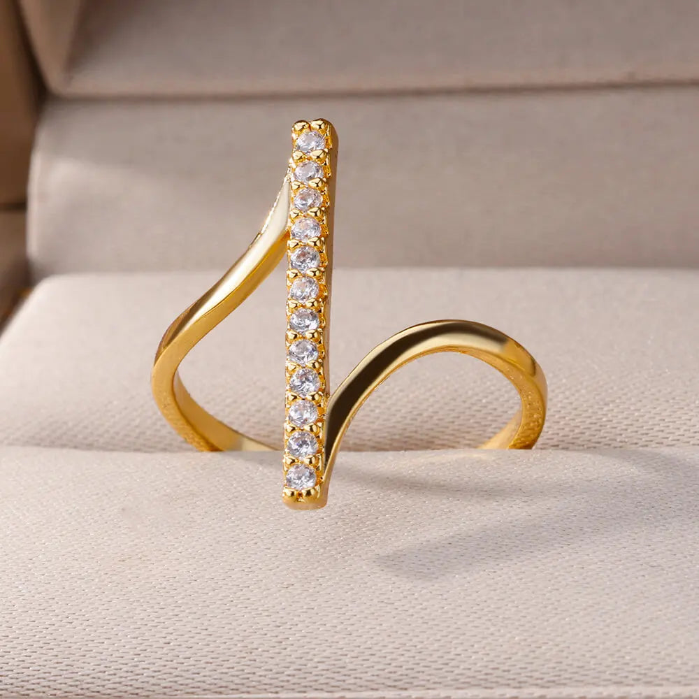Golden Zircon Rings