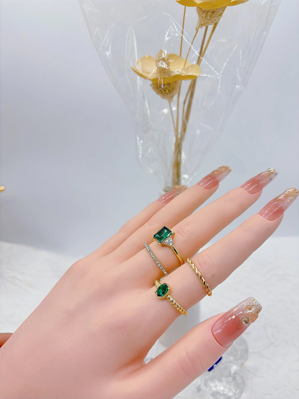 Retro Gem Snake Rings