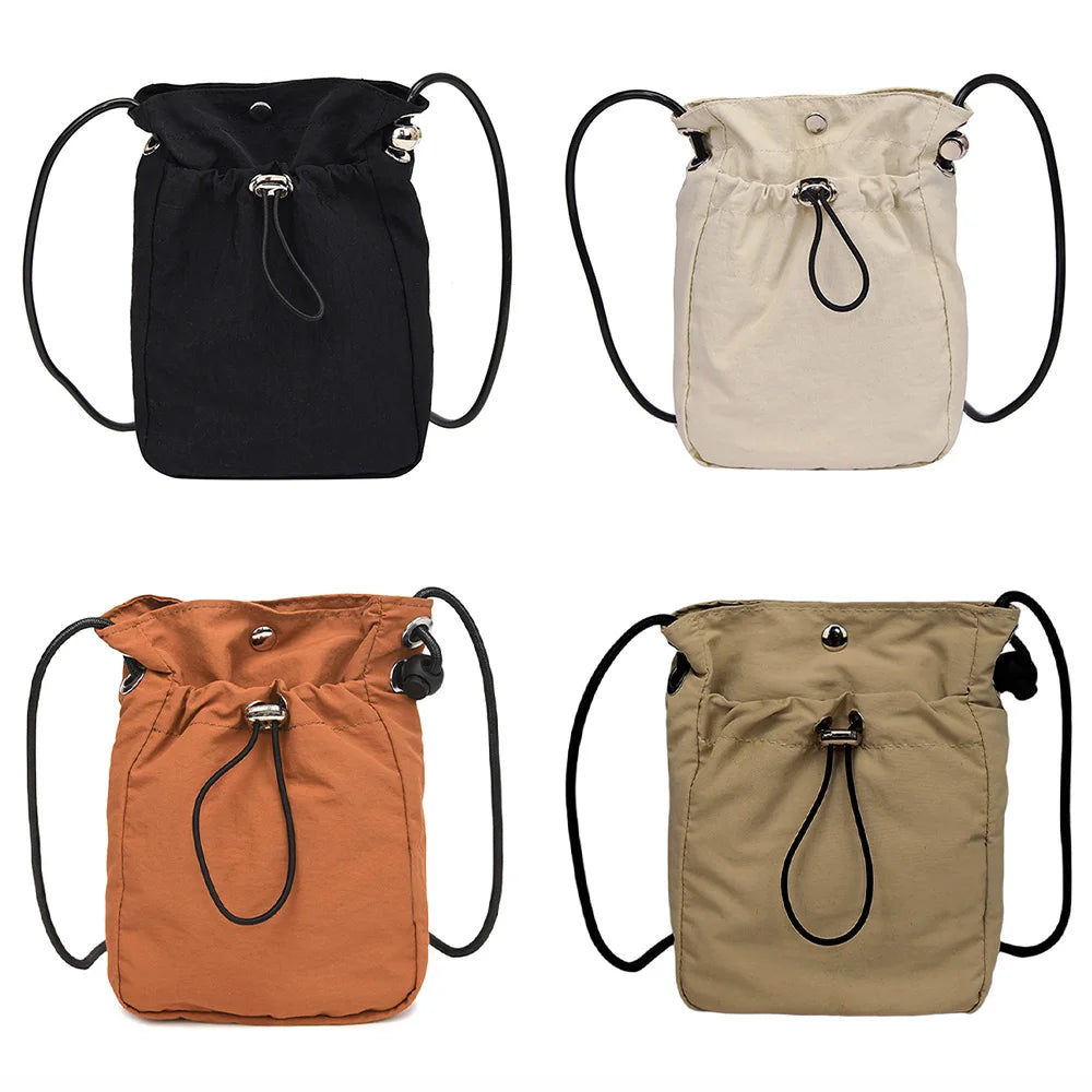 Unisex Nylon Bucket Crossbody Bag