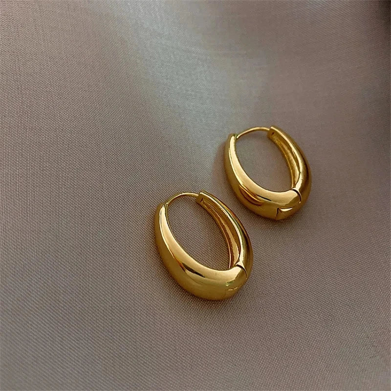 Golden Wave Pleated Earrings
