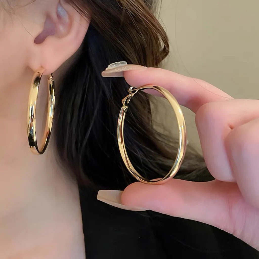 Bold Halo – Large Flat Hoop Earrings