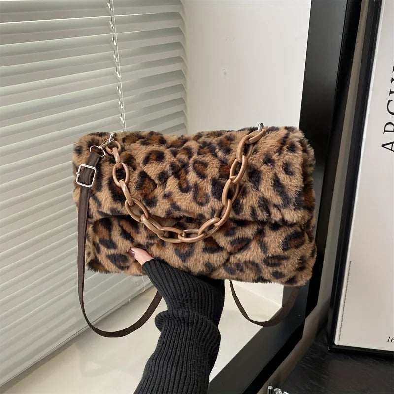 Luna Leopard Plush Bag
