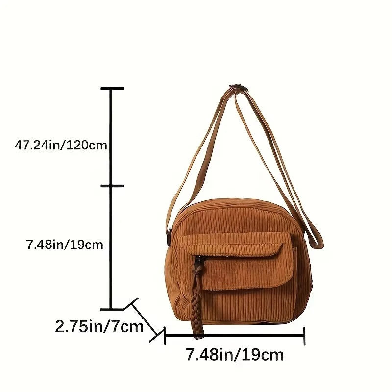 corduroy crossbody shoulder bag