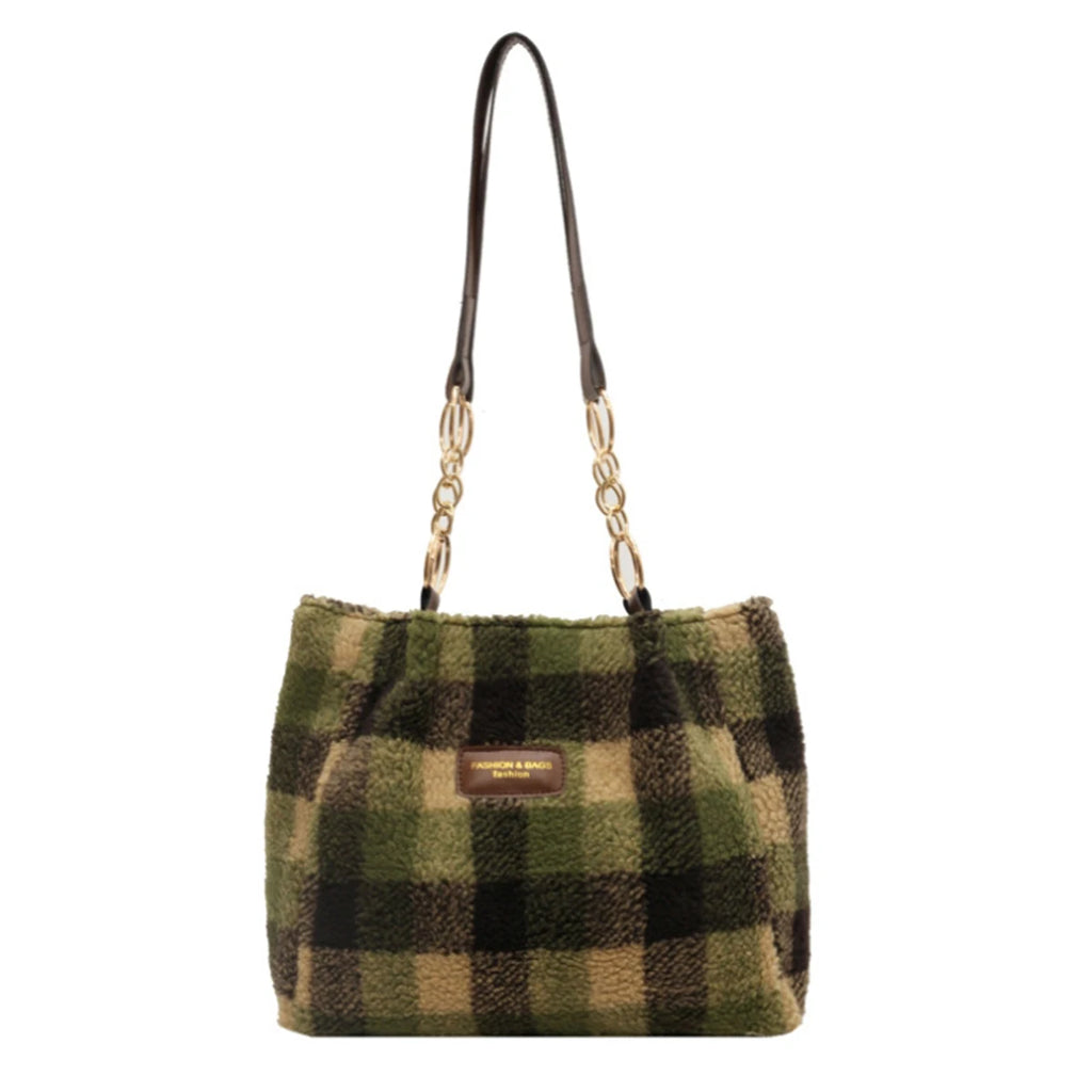 Ruby Plaid Cozy Tote