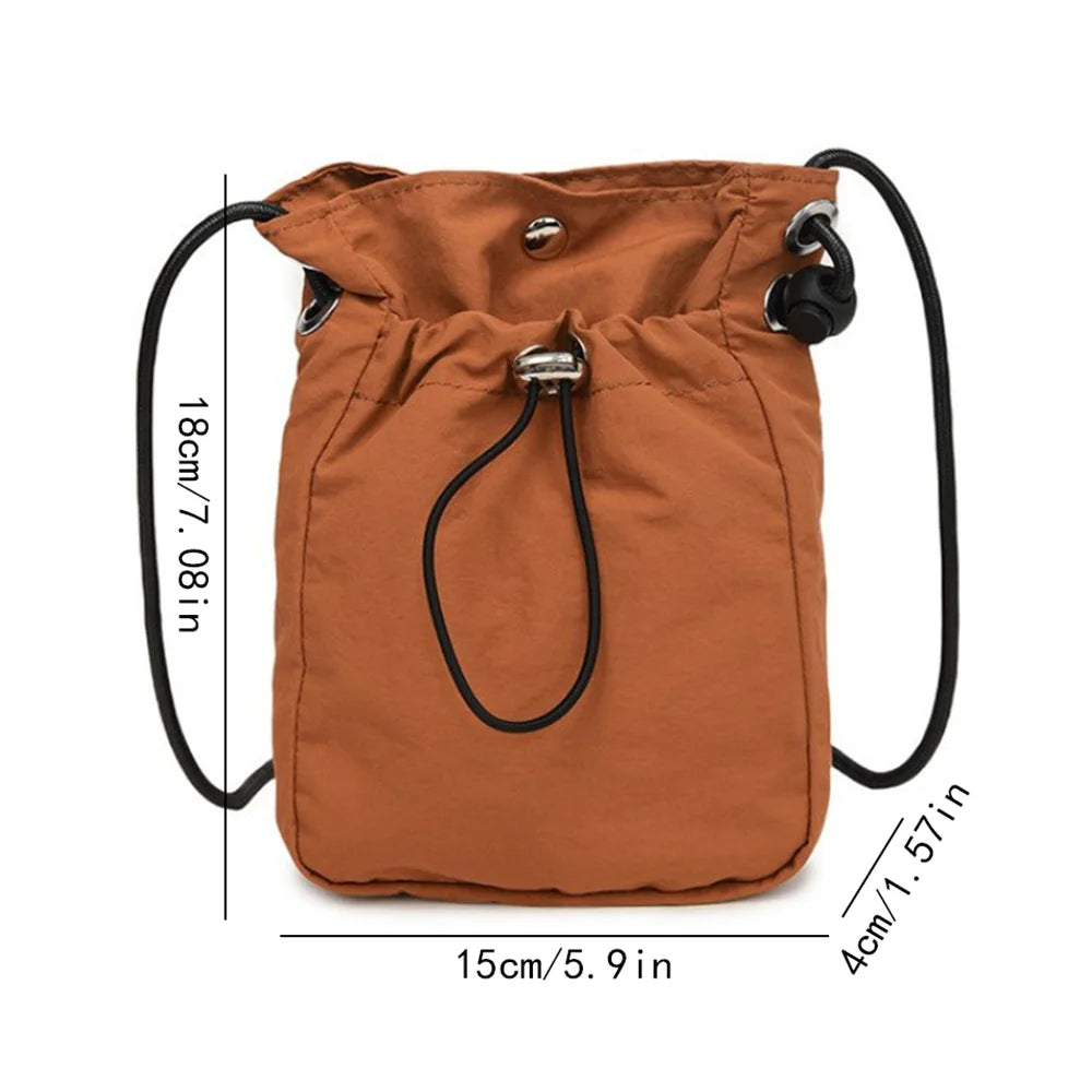 Unisex Nylon Bucket Crossbody Bag