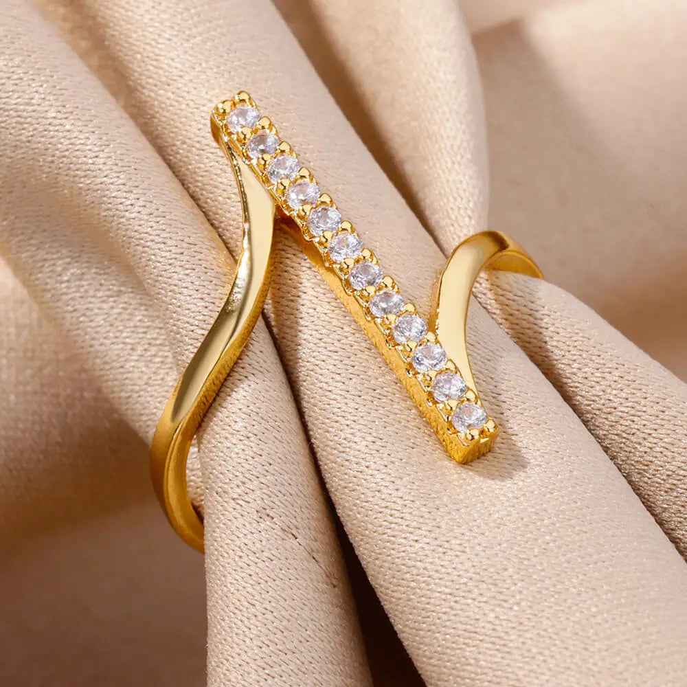 Golden Zircon Rings