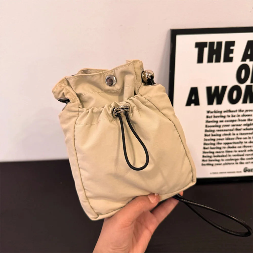 Unisex Nylon Bucket Crossbody Bag