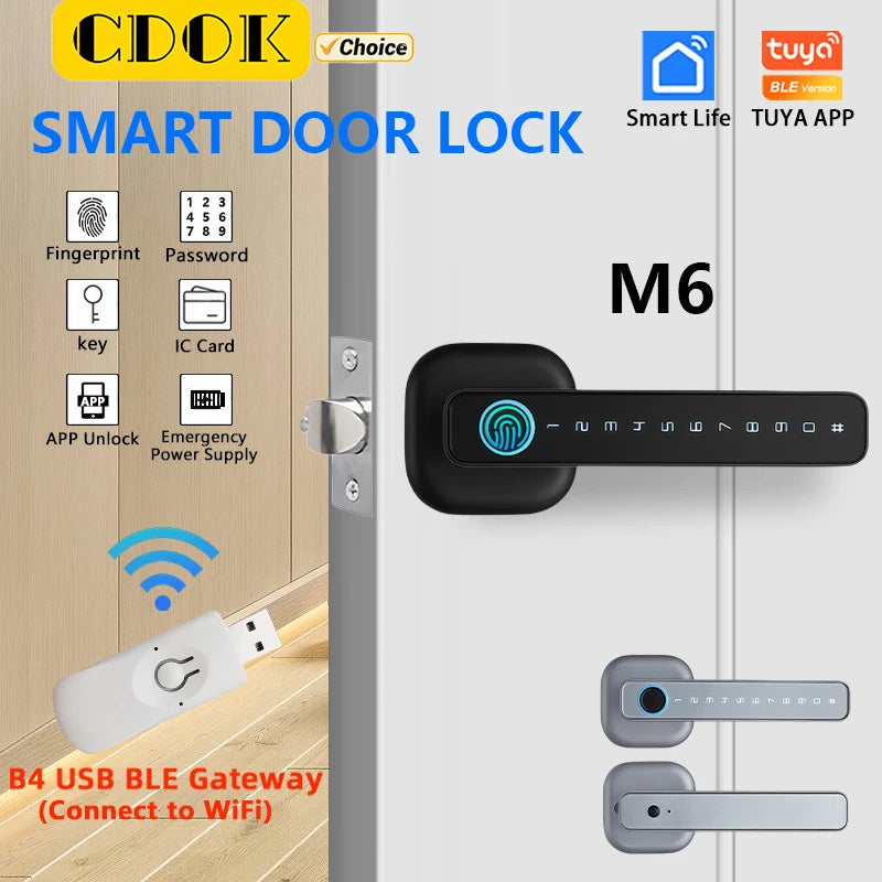 CDOK SmartGuard Pro — Tuya Fingerprint Door Lock