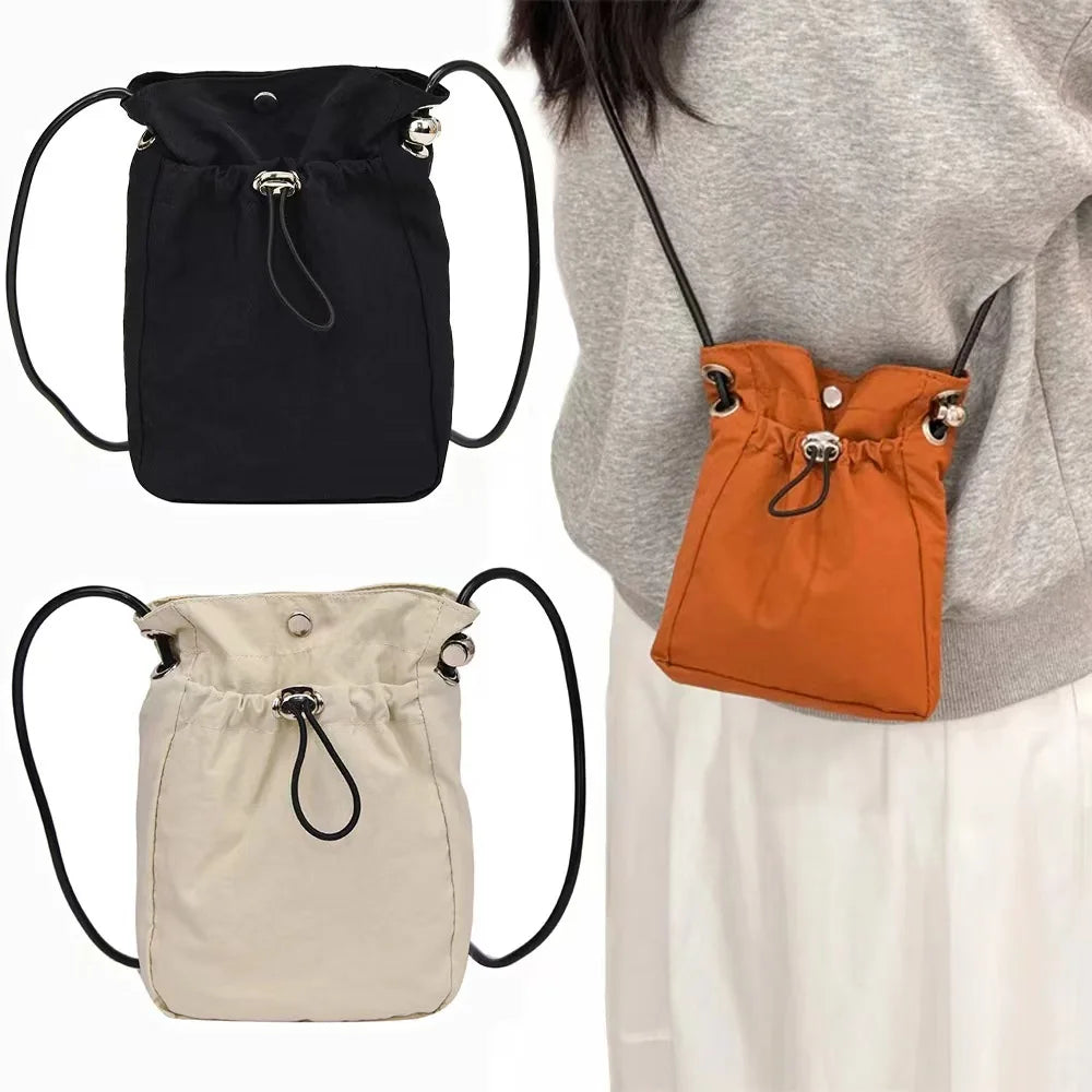 Unisex Nylon Bucket Crossbody Bag